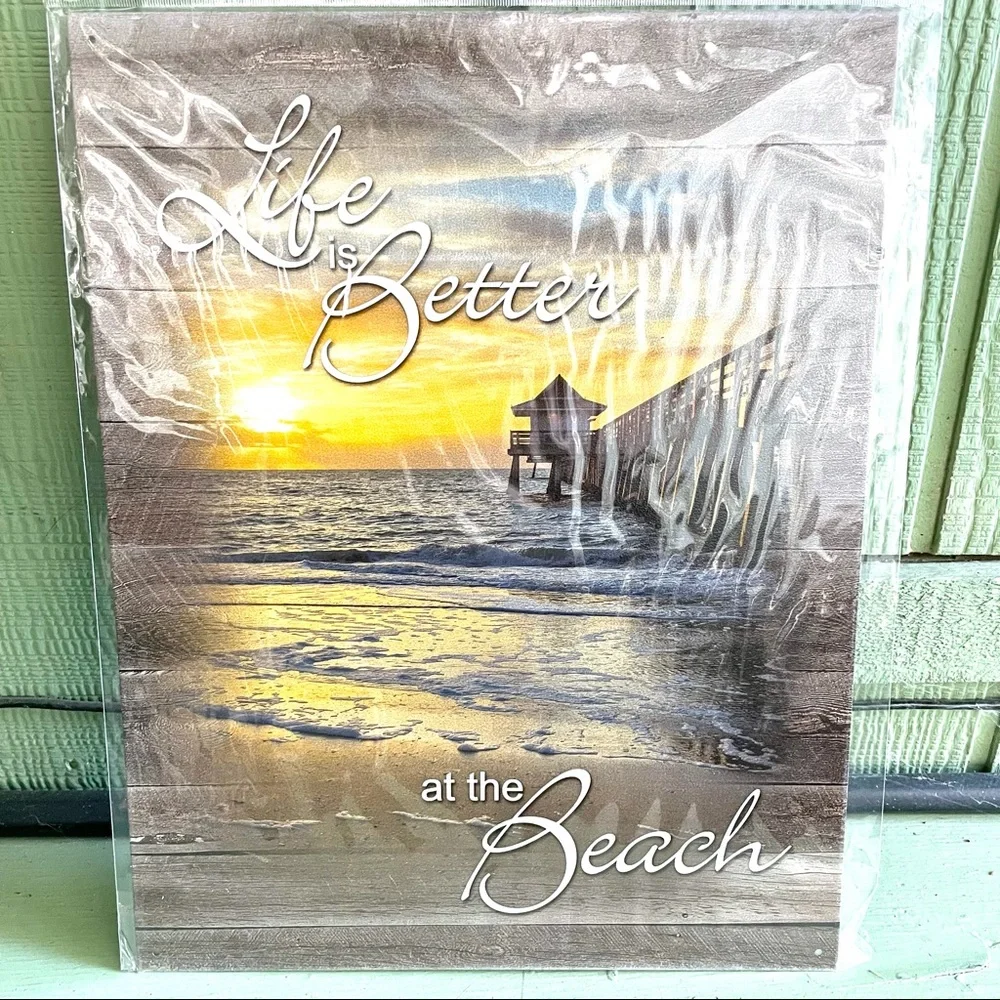 NEW Life Is Better At The Beach Metal Sign